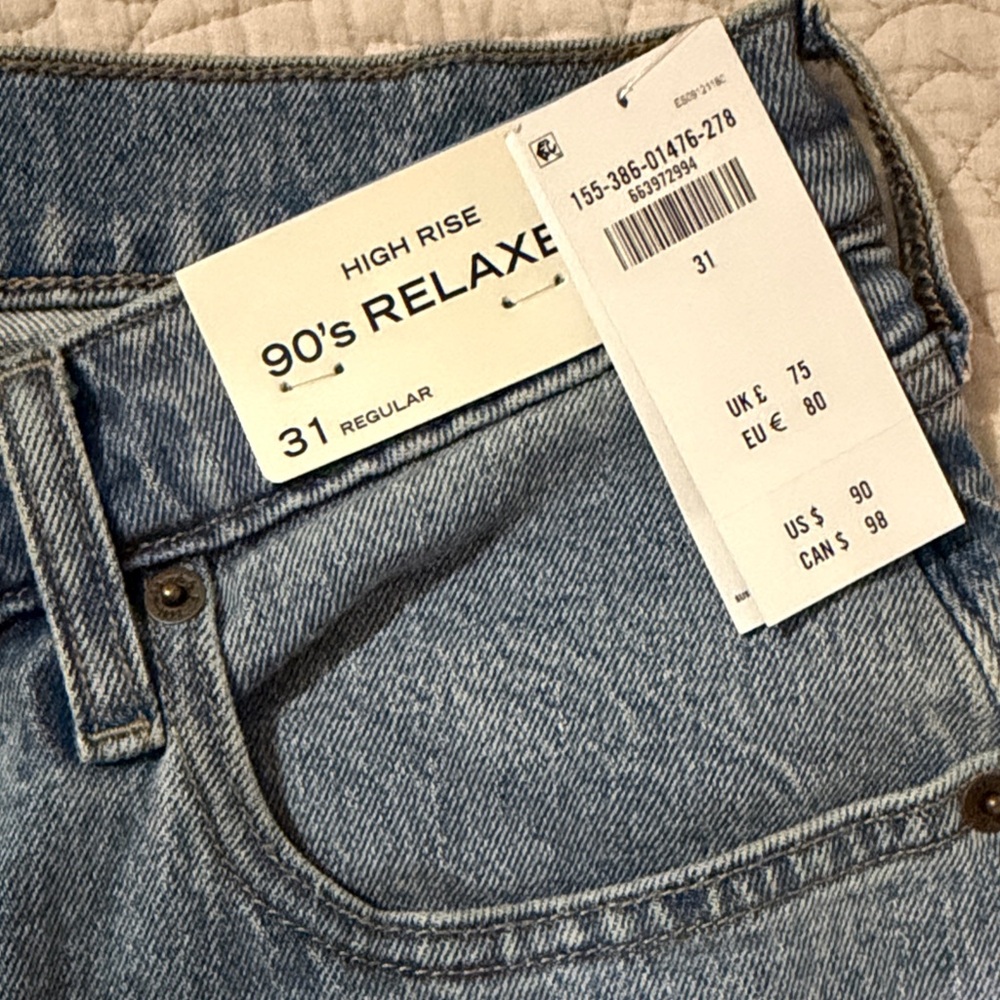 Abercrombie & Fitch Blue Jeans with Red Heart Accent - Picture 6 of 7